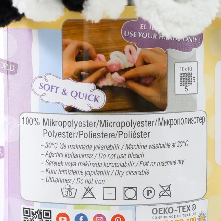 Yarn "Puffy Color" 100 % micropoliester 9m/100g (6450)-3