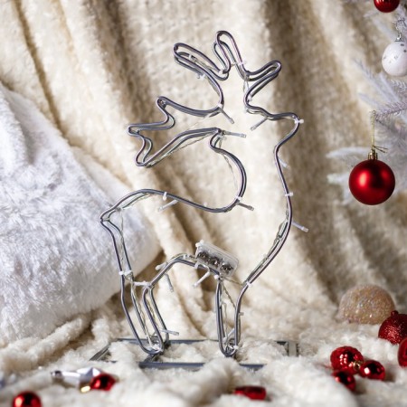 LED figure "silver deer", 25 × 40 × 17 cm, 6 watts, AAX4 batteries (not complete)-1