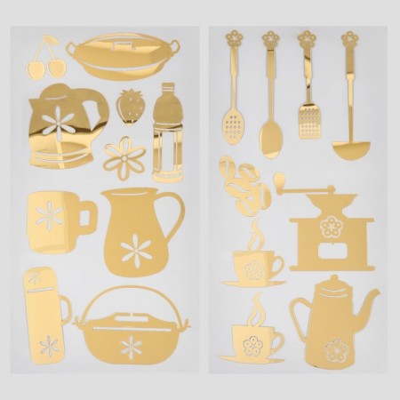 Interior mirror sticker "kitchen accessories" mix 31.5x62 cm-3