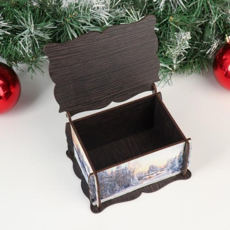 Casket Middle New Year's "House on the edge", 14x11.7x7.5 cm-1