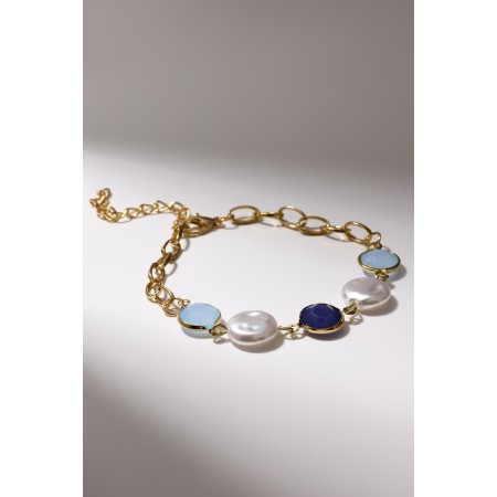 Bracelet "Night" with pearls, colored in gold, l = 16 cm-2
