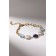Bracelet "Night" with pearls, colored in gold, l = 16 cm