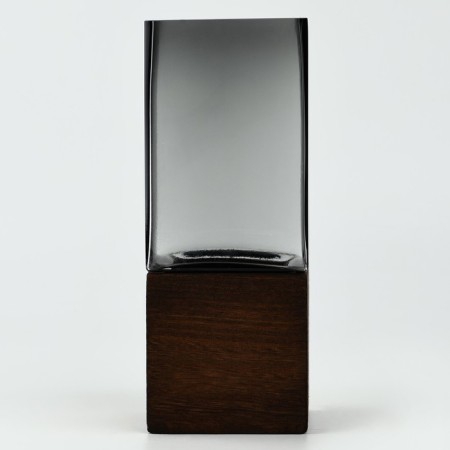 Forest Vase "Forest" made of gray glass 20.5 × 8 × 8 cm