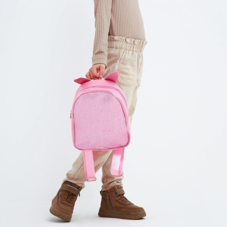 Baby backpack for girls with sparkles "Bunny", Removable elements, 27x23x10 cm-10