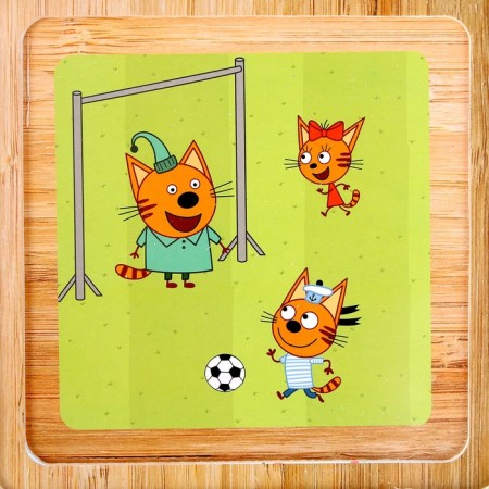 Wooden toy "Multilayer liners", three cats-5