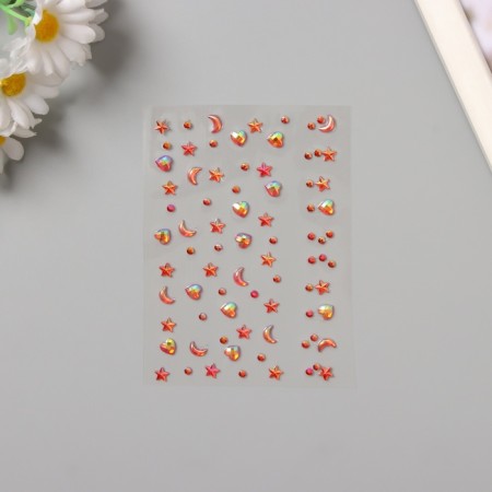 Stick plastic rhinestones "Solder" red 11x7.8 cm-1