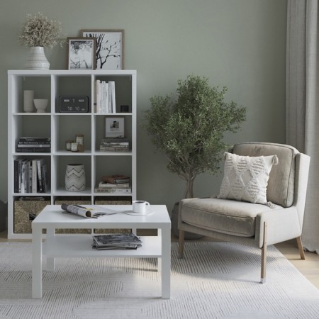 Coffee table "Enkel 82", 820 × 500 × 450 mm, vestiburates, white color