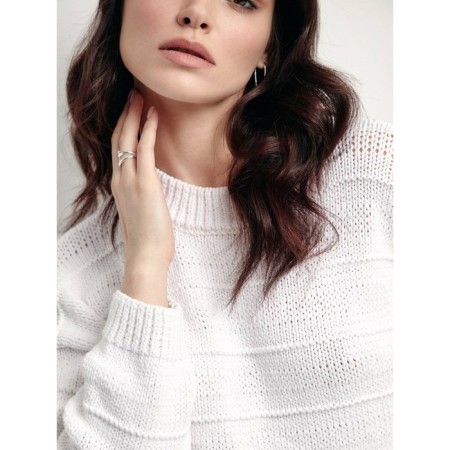 Jumper Women's Large knitting CONTE Elegant, Size S, White color-1