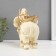 Souvenir Polystone "Beige Elephant with a Golden Flower" 18x14x19 cm