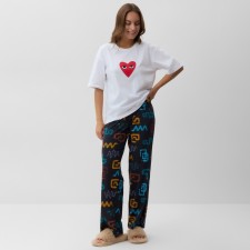 Новый год. Символ года. Змея. Пижама женская (футболка и брюки) KAFTAN "Змейки" размер 52-54