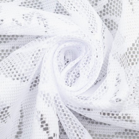 Tulle in a kitchen without curtain tape 165x170 cm, white color, 100% polyester-3