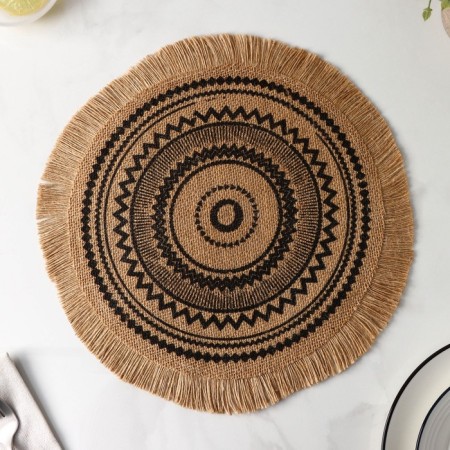 Serving napkin "Africa", d = 35 cm, black color-3