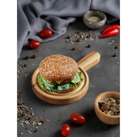ADELICA Burger Board, with a pen, 20 × 13 × 1.8 cm, birch