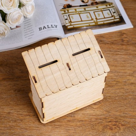 Wooden piggy bank "Double toilet"-1