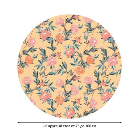 Tables on the table "Flower weaving", round, oxford, elastic band, size 120x120 cm, diameter 75-100 cm-1