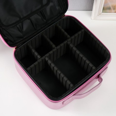 Casket to the leatherette for cosmetics "Summary. Shine" mix 26x24x9 cm-5
