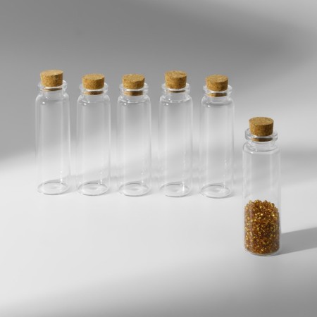 A set of jars for storing beads, d = 2.2 × 7 cm, 6 pcs, in a container, 14.5 × 8.5 × 3.5 cm-3