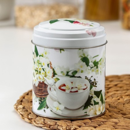 Bank for bulk products "Tea Ceremony", 800 ml, 9.9 × 11 cm, round, color and pattern mix-1