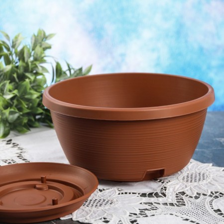 A pot with a pallet of 4.5 l, d = 26, h = 14 "Marcel", chocolate color-1