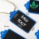 Cretaceous price tag “suspended” 7.4 × 4, tag, (packaging 10 pcs.), Black-blue color