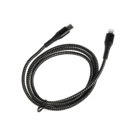 Type -C cable - Lightning, 3 A, 66 W, fast charging, fabric braid, 1 meter, black-2