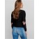 Female sweatshirt CONTE ELEGANT, XXS size, Black-Dusty Rose color
