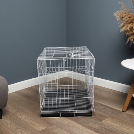 A cell for dogs and cats, a bunk 70 x 50 x 60 cm, white-4