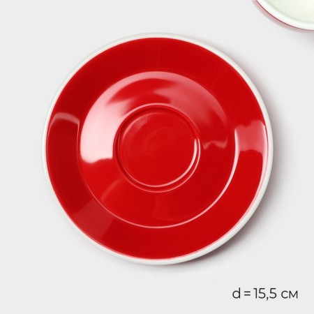Coffee steam porcelain Magistro Coffee Time, 2 objects: a cup 280 ml, a saucer d = 15.5 cm, red color-2
