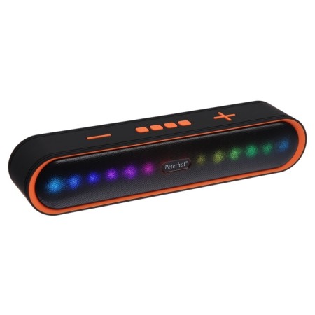 Portable column A6, 10 W, 1200 mAh. BT5.0, backlight, black-orange