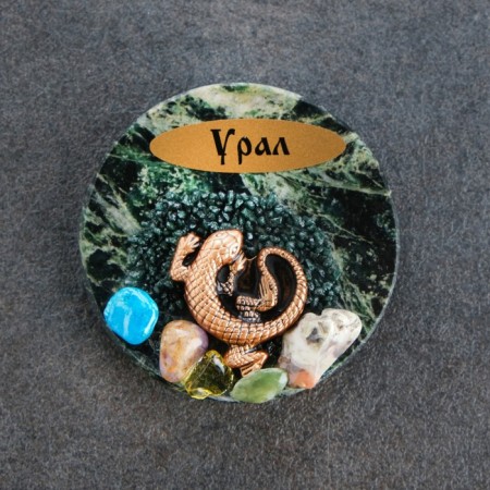 Magnet "Lizard", 5 cm, coil, gypsum, minerals