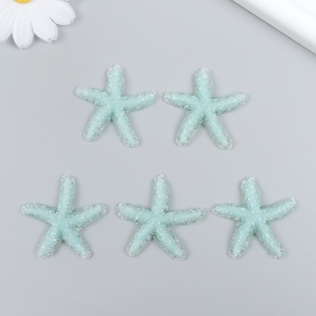 Decor for creativity plastic "Mint Sea Star" Sugar 3,8x0.5x3.8 cm-2