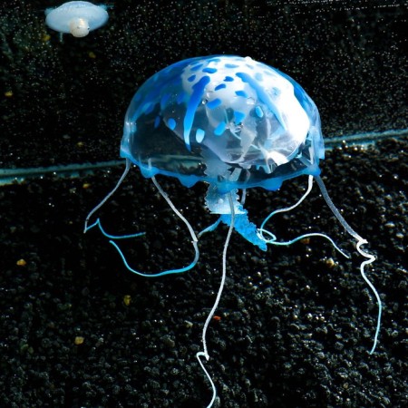 Decor for the Aquarium "Medusa" silicone, with a neon effect, 10 x 10 x 20.5 cm, blue-4