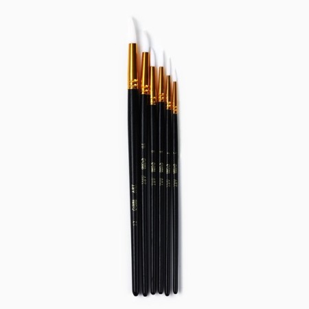 Drawing brush set, Synthetics Round 6 pieces "Texture" No. 2.4,6,8,10,12-1
