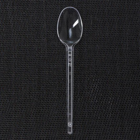 Spoon plastic disposable tea, 12.5 cm, transparent color-2