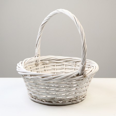 Stick of baskets, 49x18/45 cm, 39x16/38 cm, 30x13/33 cm, white, willow-4