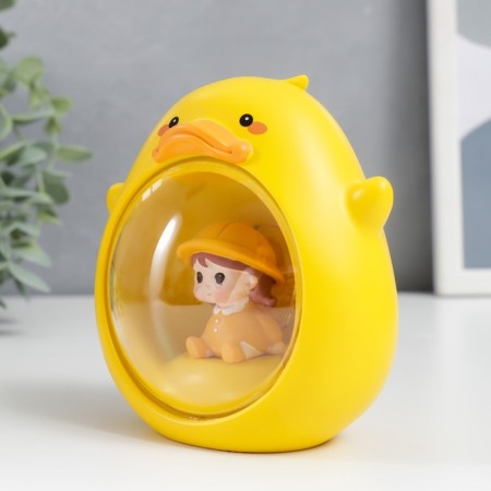 Souvenir Polystone Light "Baby in a yellow suit, in the duckling" 10x10 cm-3