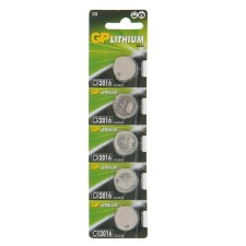 Battery lithium GP, CR2016-5BL, 3V, blister, 5 pcs.