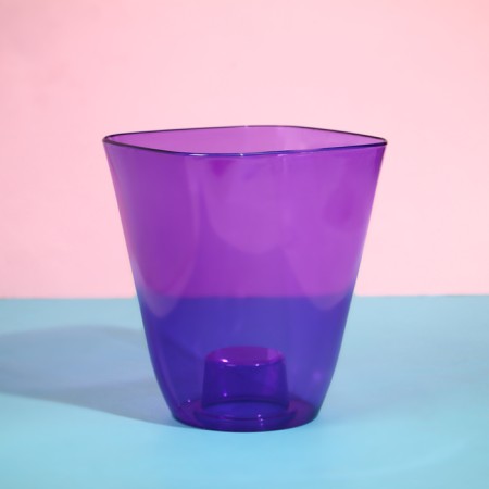 Pot for orchids, 2.5 l, 16.4 × 18.5 cm, plastic, transparent purple