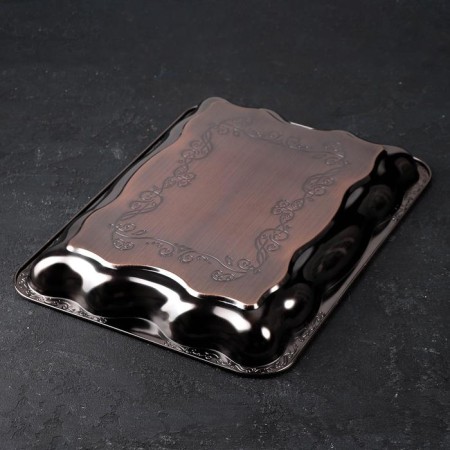 Stainless steel tray “Dark”, 40 × 29 × 4 cm, bronze color-2
