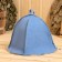 Sheepskin bath cap, blue felt
