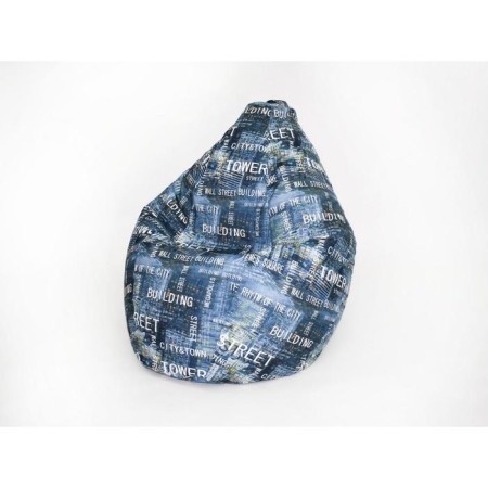 Mear-bag “Great” 135x90 cm, print central denim, velor