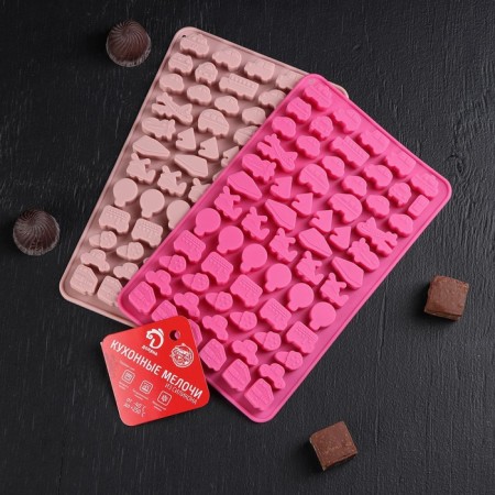 Form for marmalade Dailyan "Transport", silicone, 21 × 12.5 × 1 cm, 64 cells, color mix-8