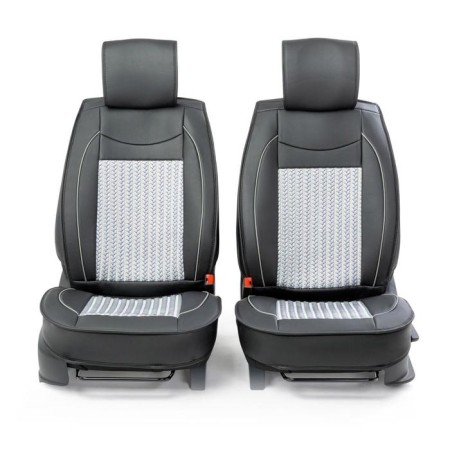 Frame caps for the front seats Car Performance, 2 pcs, eco-leather, black and gray-1