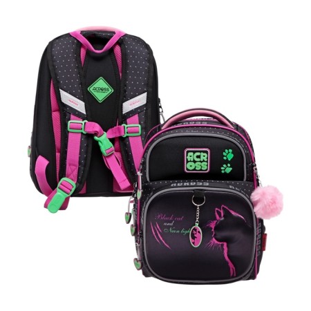 School backpack by Ergon. Spray Across 178 35*26*14 Virgo + Pen, Burner Cher/Rose 24-178-6
