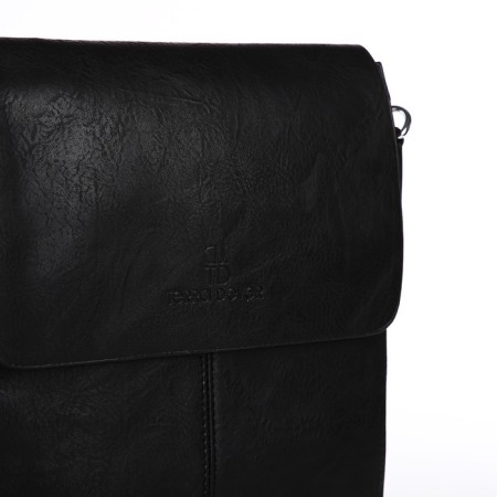 Male bag on lightning, terra dever, long belt, black color-2