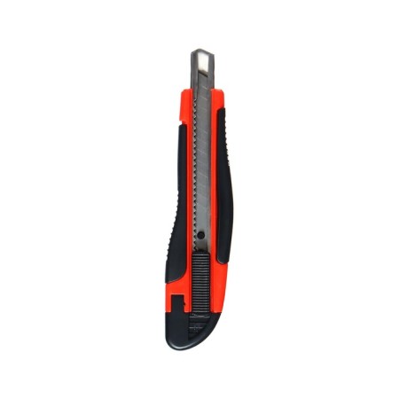 Chancellery knife, 9 mm blade, plastic housing, with a rubber holder, with metal., Director, fixator-7
