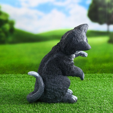 Garden figure "Kitten Vaska" Gray, 16x19x26cm-3