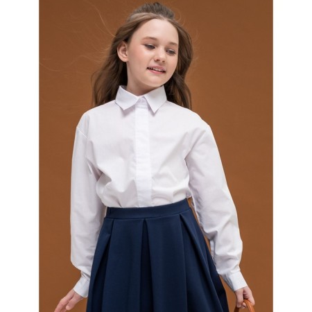 Blouse for girls, height 122 cm, white color