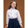 Blouse for girls, height 122 cm, white color