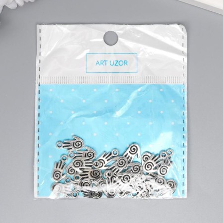 Decor for creativity Metal "palm - cycle" silver 1.5x0.8 cm-3